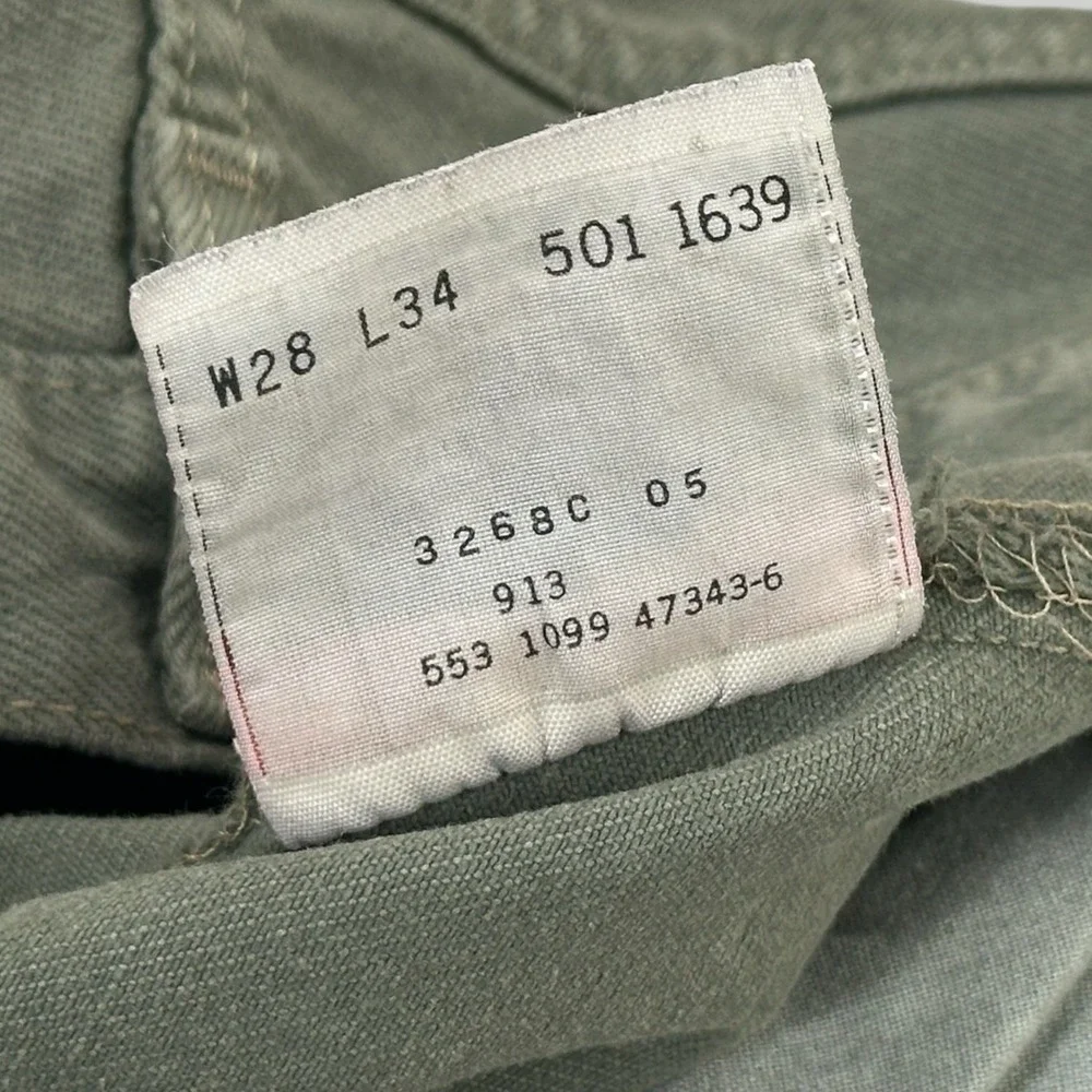 VTG 1999 Levi's 501 XX 28x34 MADE IN USA Jeans New Old Stock GREEN‎ FADE NWT
